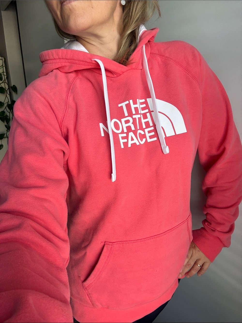 The North Face Coral Pink Logo Hooded Sweatshirt